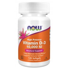 NOW - Vitamin D-3 (120капc 10,000IU 120 порций)	